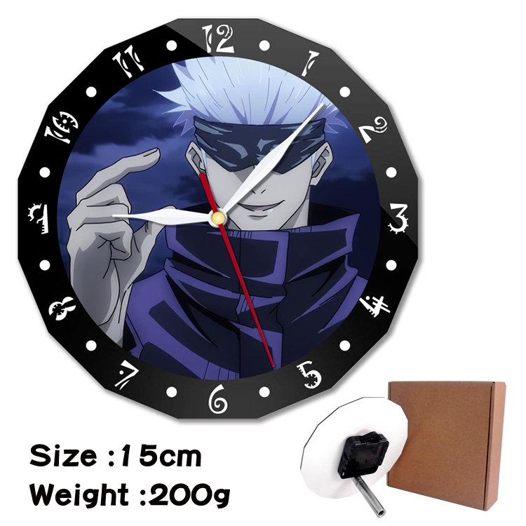 Jujutsu Kaisen Anime double acrylic wall clock alarm clock 15cm 200g