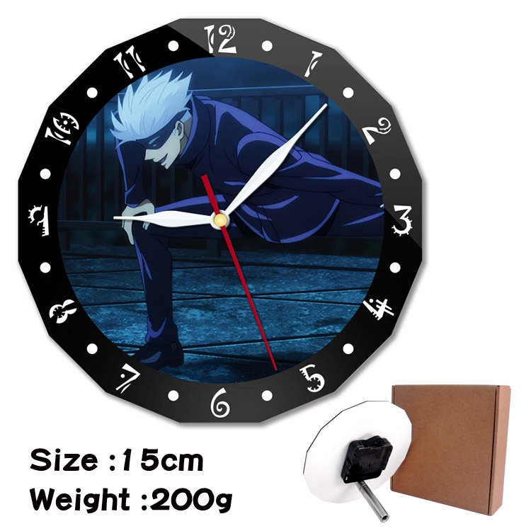 Jujutsu Kaisen Anime double acrylic wall clock alarm clock 15cm 200g