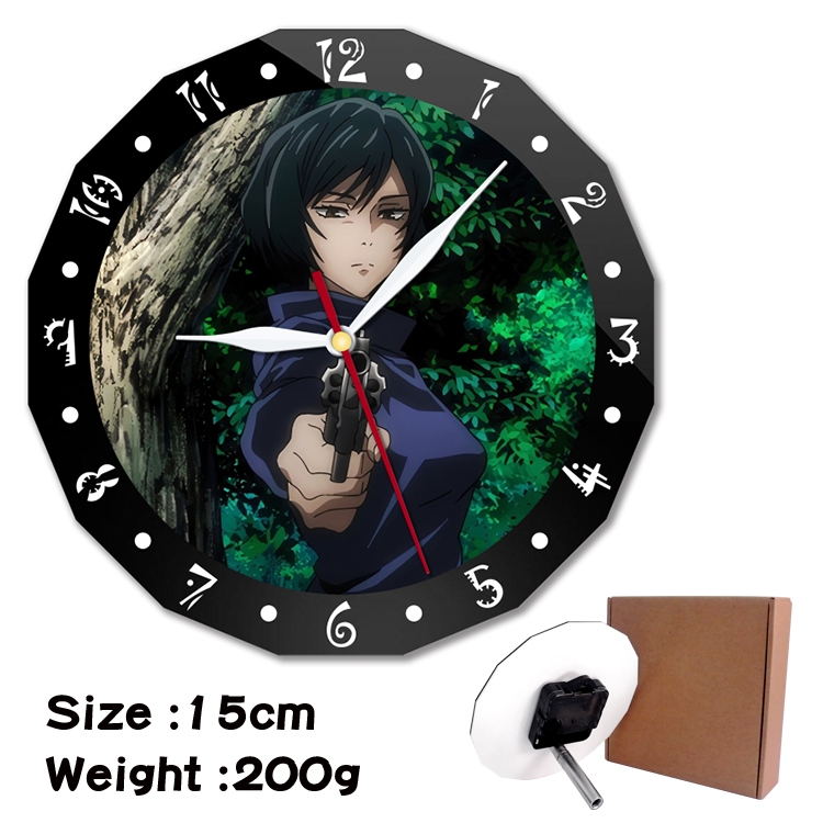 Jujutsu Kaisen Anime double acrylic wall clock alarm clock 15cm 200g