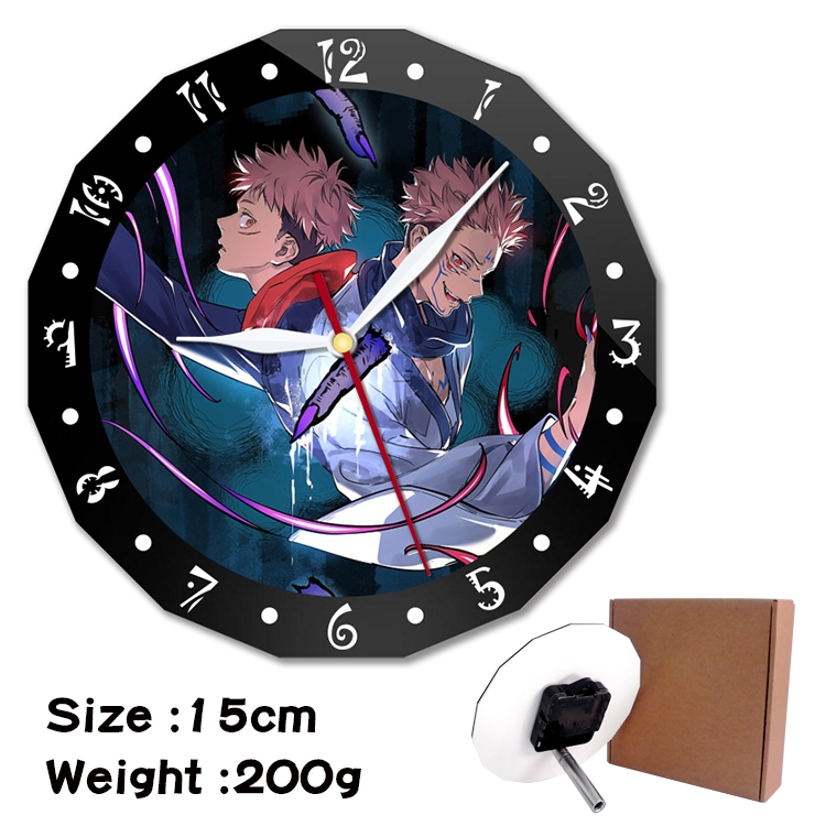 Jujutsu Kaisen Anime double acrylic wall clock alarm clock 15cm 200g