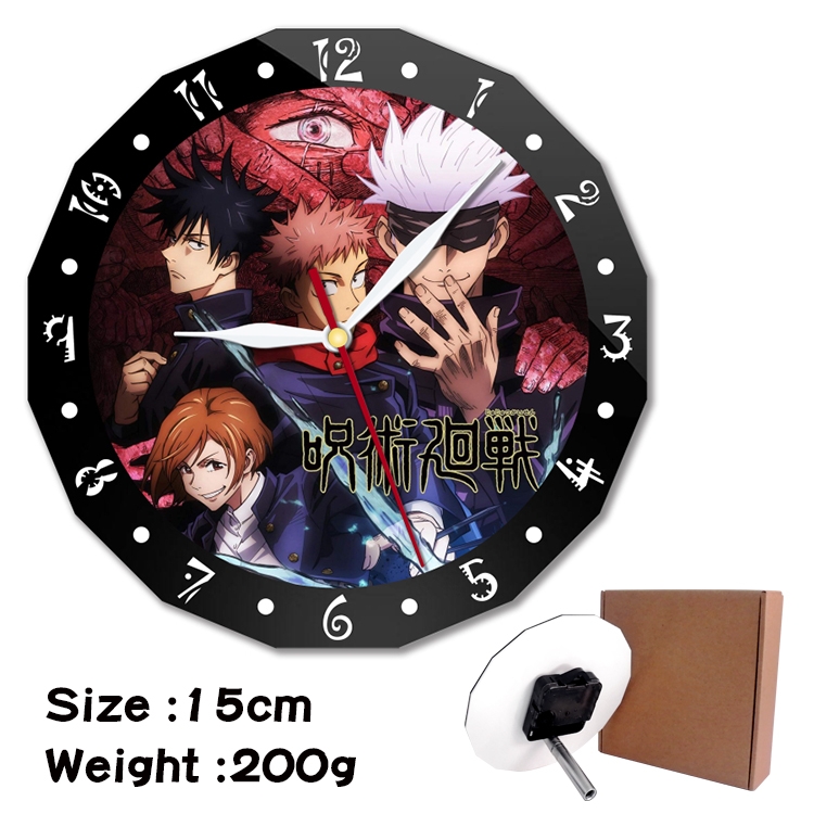 Jujutsu Kaisen Anime double acrylic wall clock alarm clock 15cm 200g