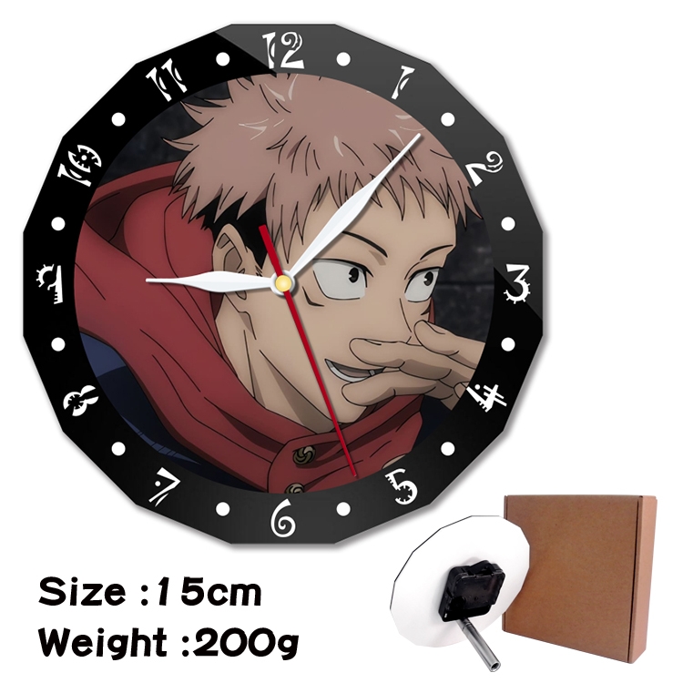 Jujutsu Kaisen Anime double acrylic wall clock alarm clock 15cm 200g