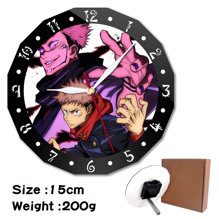 Jujutsu Kaisen Anime double acrylic wall clock alarm clock 15cm 200g