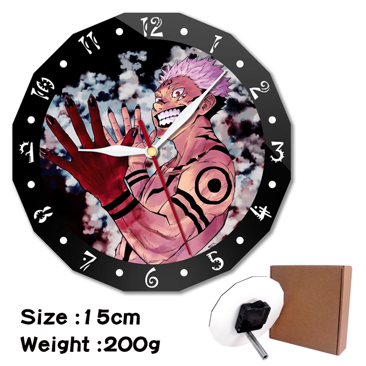 Jujutsu Kaisen Anime double acrylic wall clock alarm clock 15cm 200g