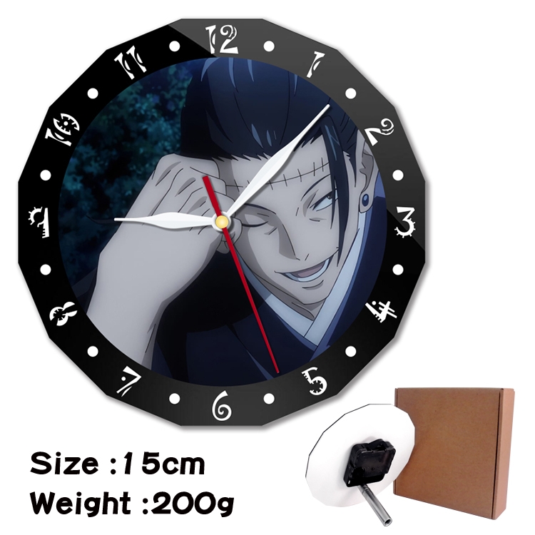 Jujutsu Kaisen Anime double acrylic wall clock alarm clock 15cm 200g