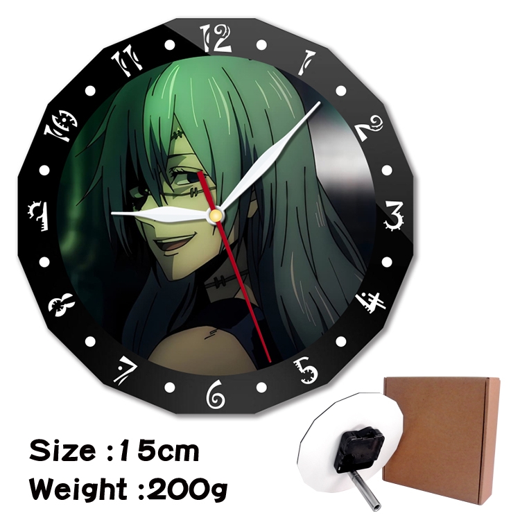 Jujutsu Kaisen Anime double acrylic wall clock alarm clock 15cm 200g