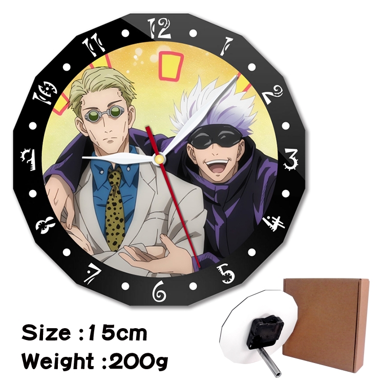 Jujutsu Kaisen Anime double acrylic wall clock alarm clock 15cm 200g