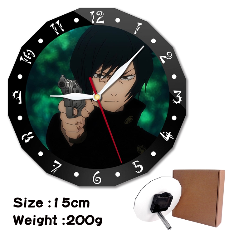 Jujutsu Kaisen Anime double acrylic wall clock alarm clock 15cm 200g
