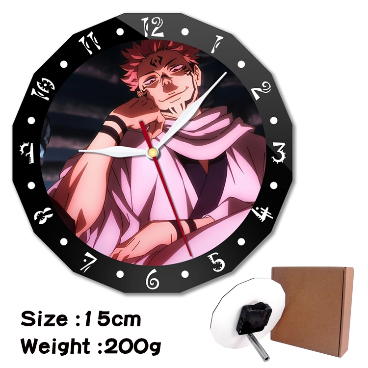 Jujutsu Kaisen Anime double acrylic wall clock alarm clock 15cm 200g