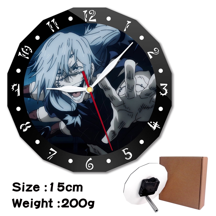 Jujutsu Kaisen Anime double acrylic wall clock alarm clock 15cm 200g