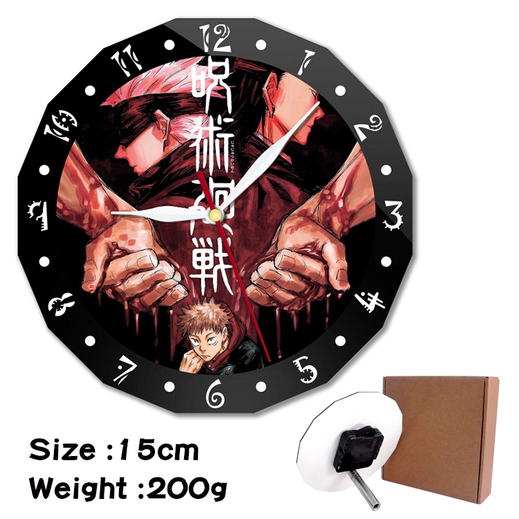 Jujutsu Kaisen Anime double acrylic wall clock alarm clock 15cm 200g