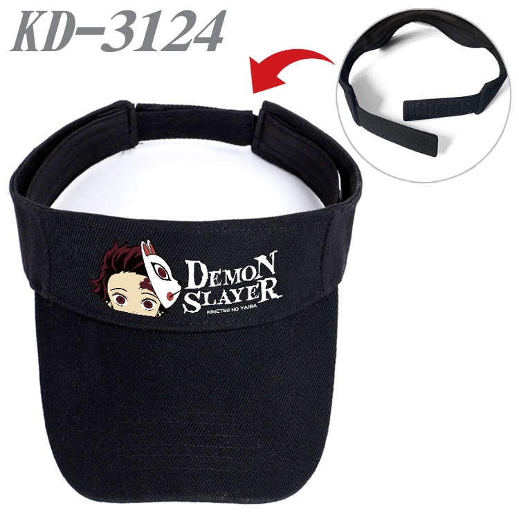 Demon Slayer Kimets Anime Printed Canvas Empty Top Hat Baseball Hat Sun Hat  KD-3124A