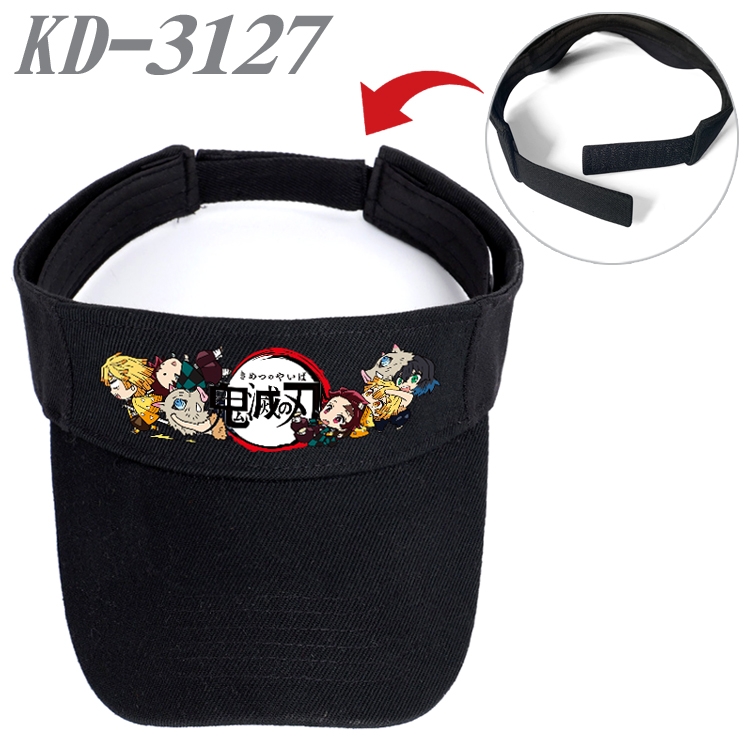 Demon Slayer Kimets Anime Printed Canvas Empty Top Hat Baseball Hat Sun Hat  KD-3127A