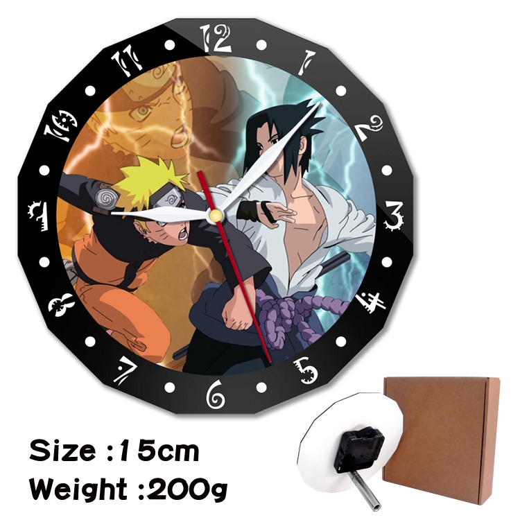 Naruto Anime double acrylic wall clock alarm clock 15cm 200g