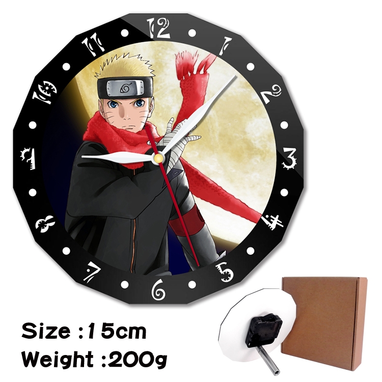 Naruto Anime double acrylic wall clock alarm clock 15cm 200g