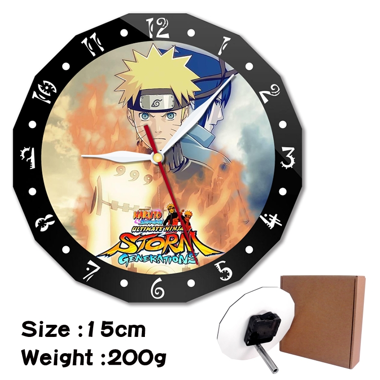 Naruto Anime double acrylic wall clock alarm clock 15cm 200g