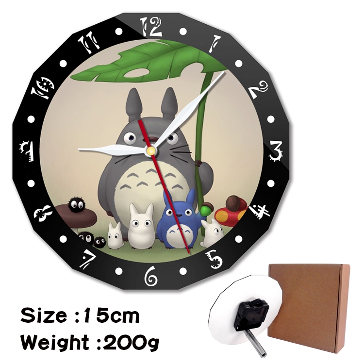 TOTORO Anime double acrylic wall clock alarm clock 15cm 200g