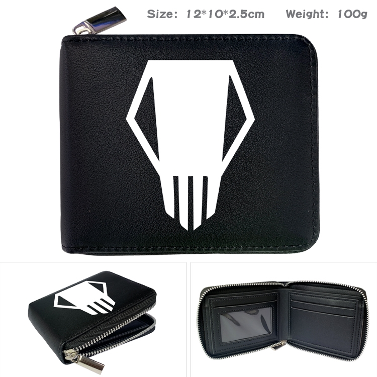 My Hero Academia Anime Zipper UV printed bi-fold leather wallet 12x10x2.5cm 100g