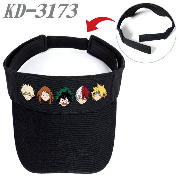 My Hero Academia Anime Printed Canvas Empty Top Hat Baseball Hat Sun Hat KD-3173A