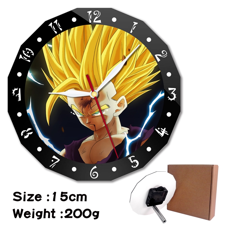 DRAGON BALL Anime double acrylic wall clock alarm clock 15cm 200g