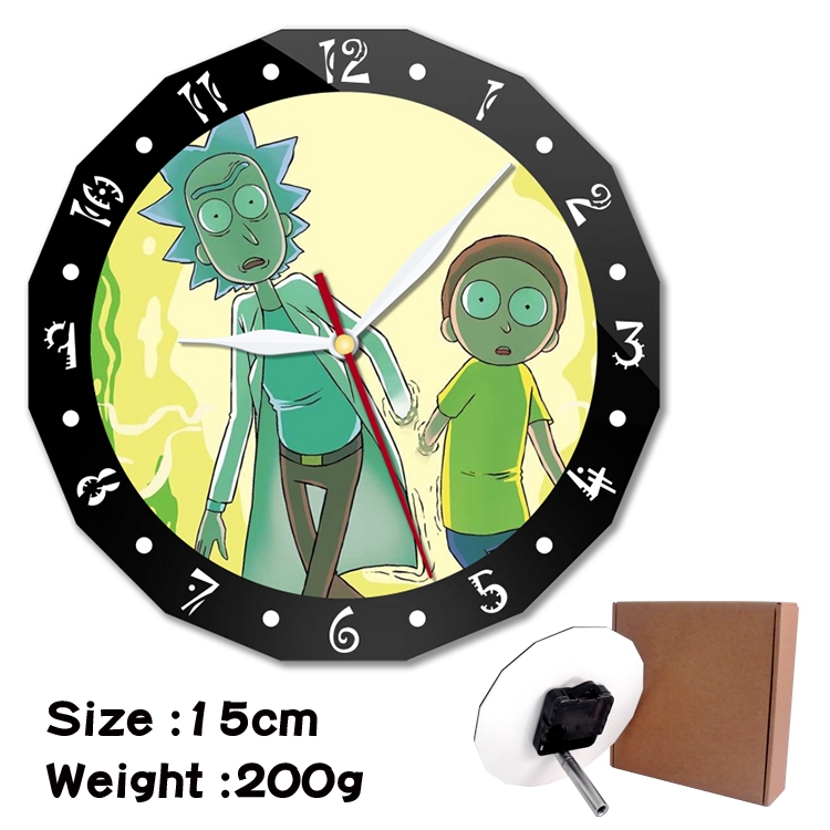Rick and Morty Anime double acrylic wall clock alarm clock 15cm 200g