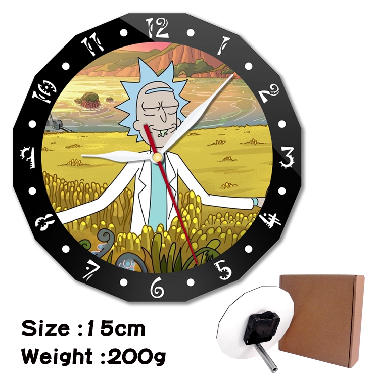 Rick and Morty Anime double acrylic wall clock alarm clock 15cm 200g
