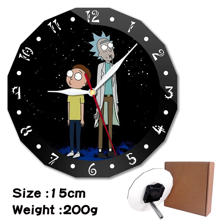 Rick and Morty Anime double acrylic wall clock alarm clock 15cm 200g