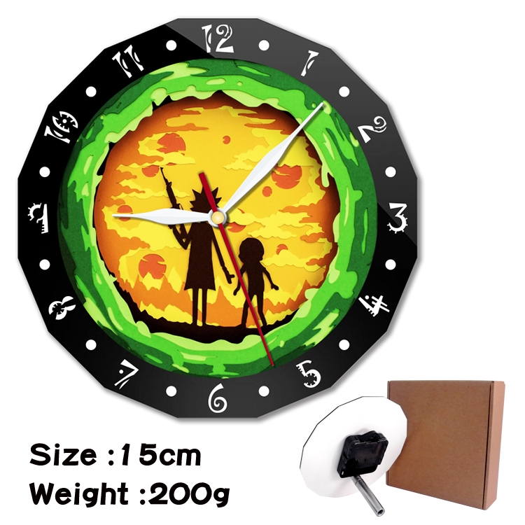 Rick and Morty Anime double acrylic wall clock alarm clock 15cm 200g