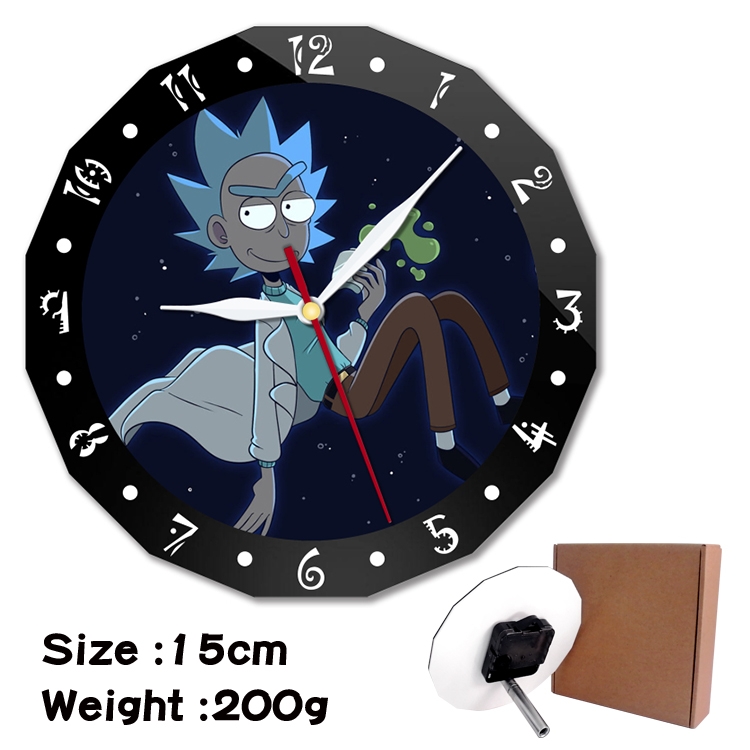 Rick and Morty Anime double acrylic wall clock alarm clock 15cm 200g