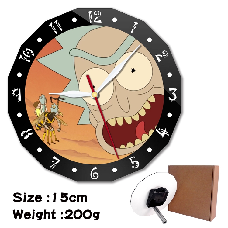 Rick and Morty Anime double acrylic wall clock alarm clock 15cm 200g