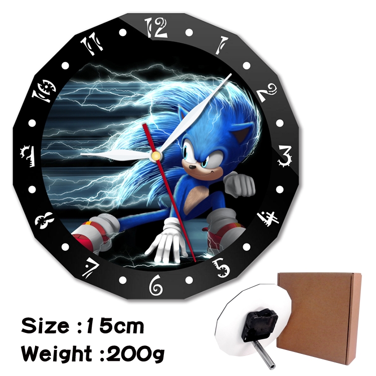 Sonic the Hedgehog Anime double acrylic wall clock alarm clock 15cm 200g