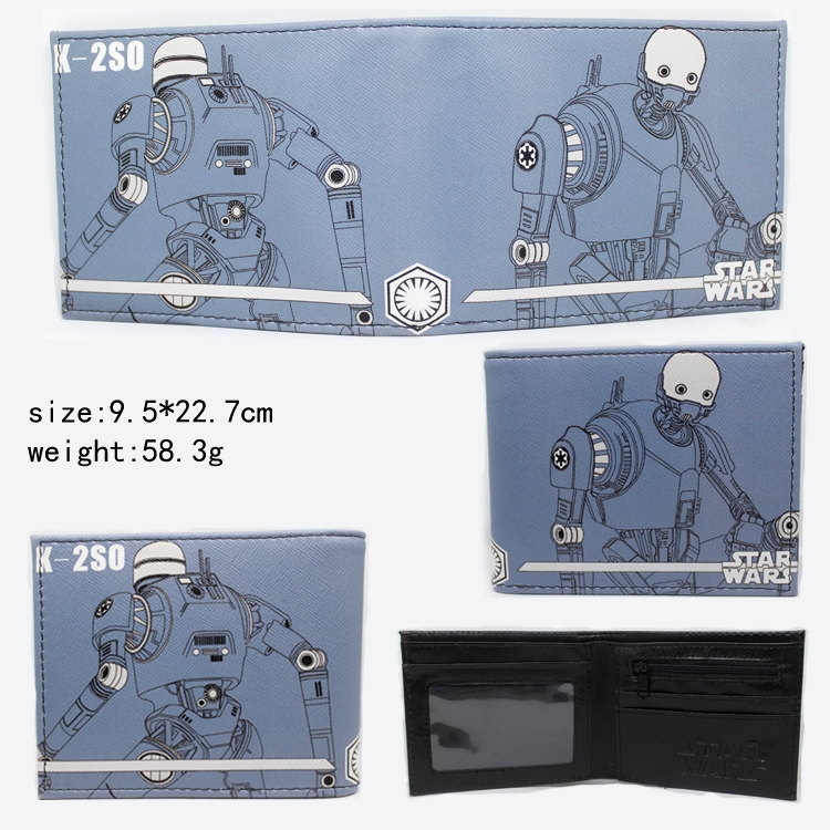 Star Wars PU short two fold Wallet 9.5X23.5CM 86G