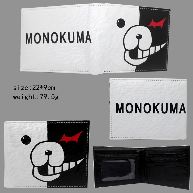 Dangan-Ronpa PU short two fold Wallet 9.5X23.5CM 86G