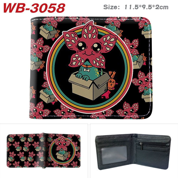 Stranger Things Anime color book two-fold leather wallet 11.5X9.5X2CM  WB-3058A