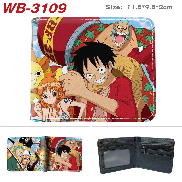 One Piece Anime color book two-fold leather wallet 11.5X9.5X2CM WB-3109A