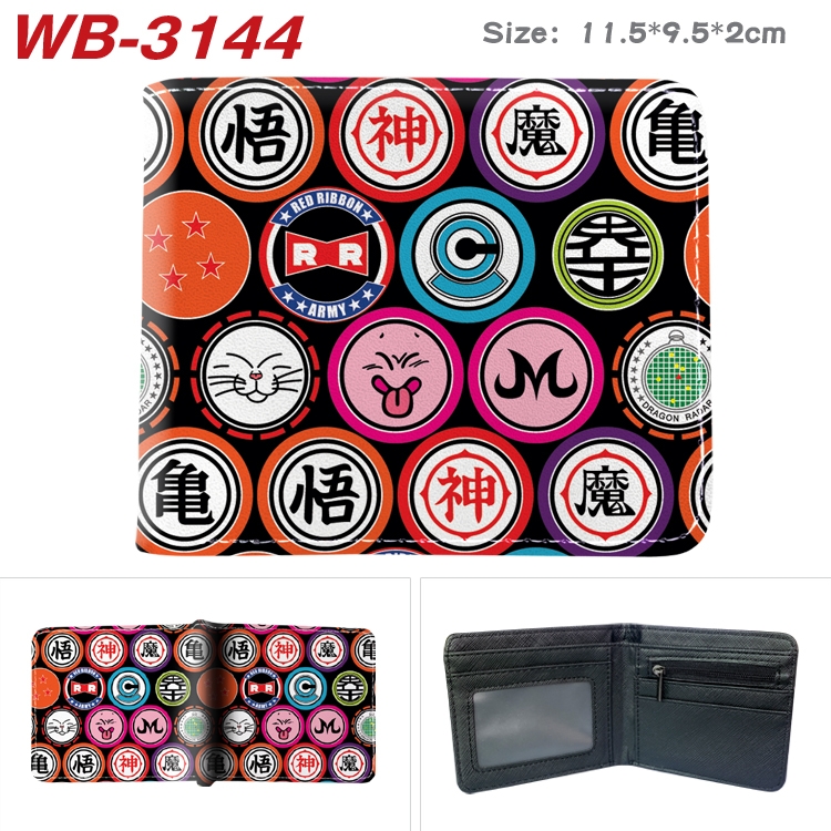 DRAGON BALL Anime color book two-fold leather wallet 11.5X9.5X2CM WB-3070A WB-3144A