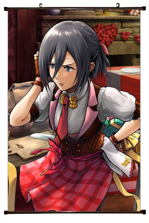 Shingeki no Kyojin Anime Plastic rod Cloth painting Wall Scroll 60X90CM  J12-204