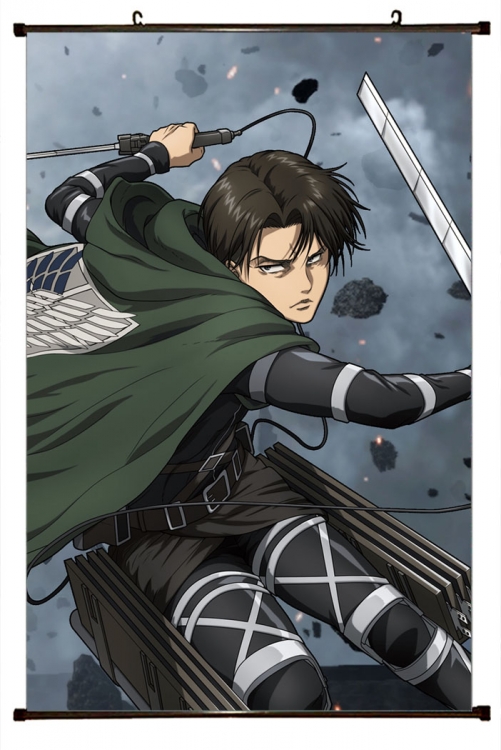 Shingeki no Kyojin Anime Plastic rod Cloth painting Wall Scroll 60X90CM   J12-224