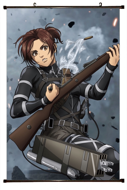 Shingeki no Kyojin Anime Plastic rod Cloth painting Wall Scroll 60X90CM  J12-223