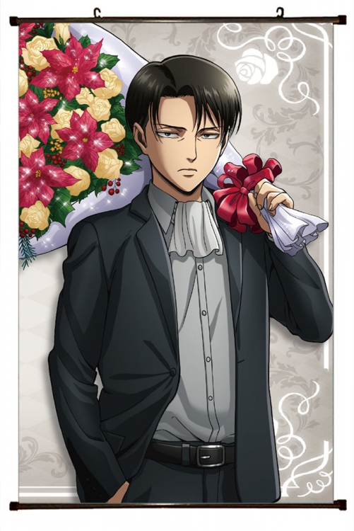 Shingeki no Kyojin Anime Plastic rod Cloth painting Wall Scroll 60X90CM  J12-202