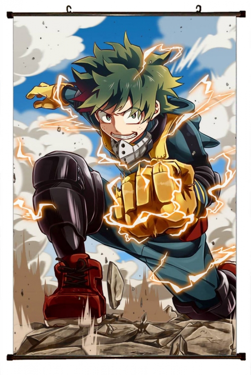 My Hero Academia Anime Plastic rod Cloth painting Wall Scroll 60X90CM w9-355