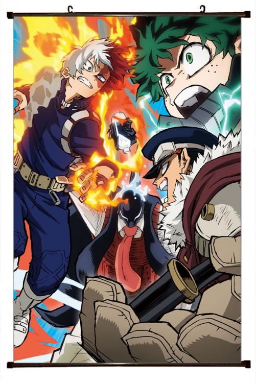 My Hero Academia Anime Plastic rod Cloth painting Wall Scroll 60X90CM  w9-344