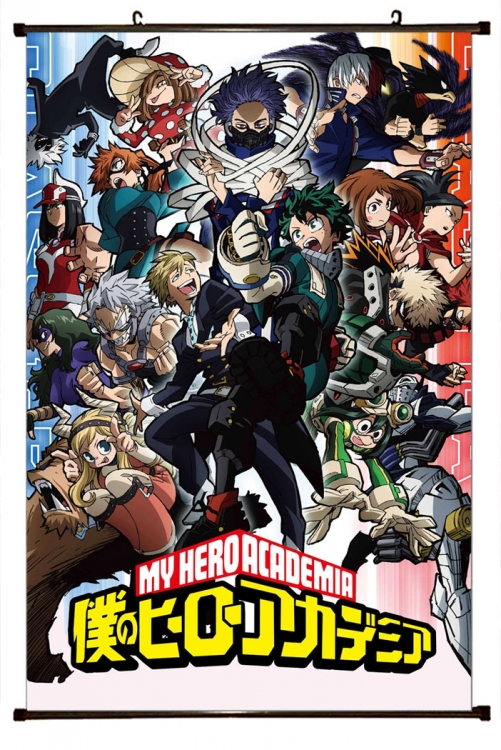 My Hero Academia Anime Plastic rod Cloth painting Wall Scroll 60X90CM   w9-422