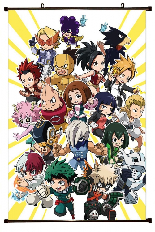 My Hero Academia Anime Plastic rod Cloth painting Wall Scroll 60X90CM   w9-356