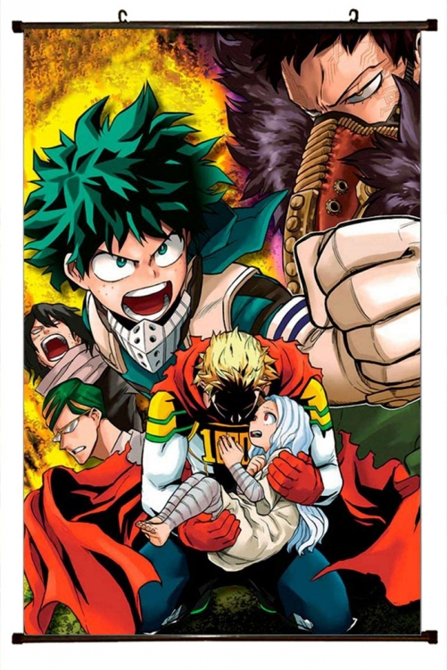 My Hero Academia Anime Plastic rod Cloth painting Wall Scroll 60X90CM  w9-340