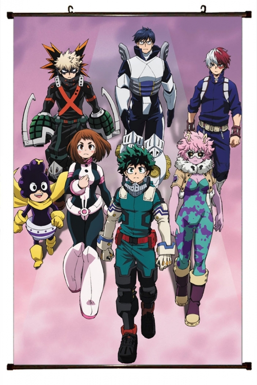 My Hero Academia Anime Plastic rod Cloth painting Wall Scroll 60X90CM  w9-411