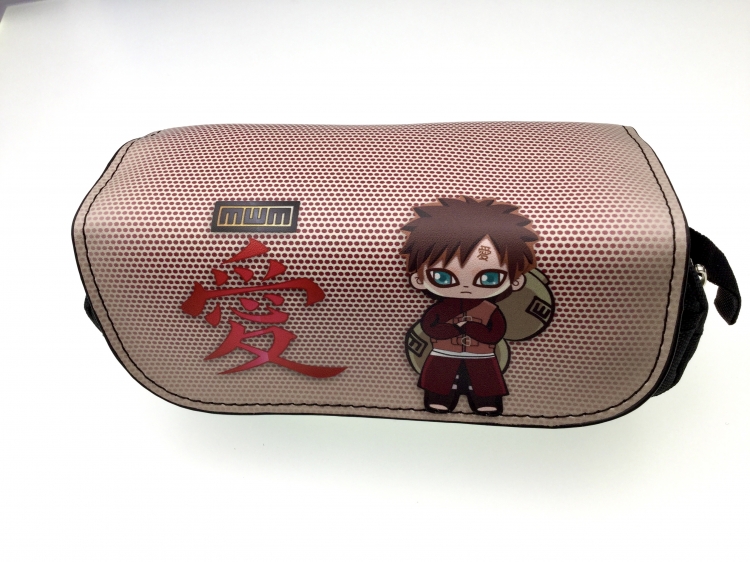 Naruto Double zipper PU pencil Bag 20X10X7.5M 140G Style  G
