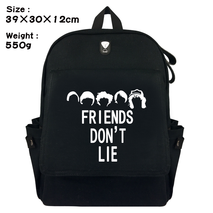 Stranger Things Canvas Flip Backpack Student Schoolbag  39X30X12CM