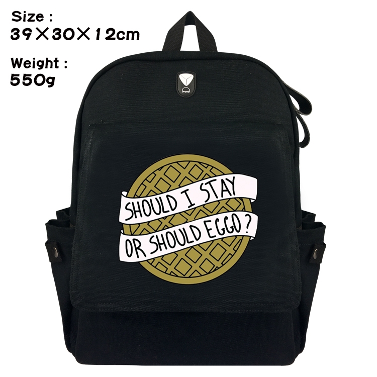 Stranger Things Canvas Flip Backpack Student Schoolbag  39X30X12CM