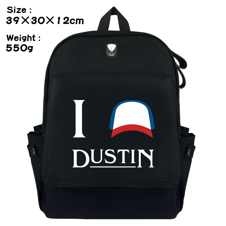 Stranger Things Canvas Flip Backpack Student Schoolbag  39X30X12CM